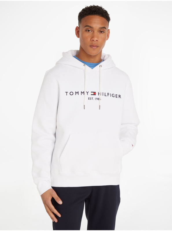 Tommy Hilfiger pánská bílá mikina Logo Hoody
