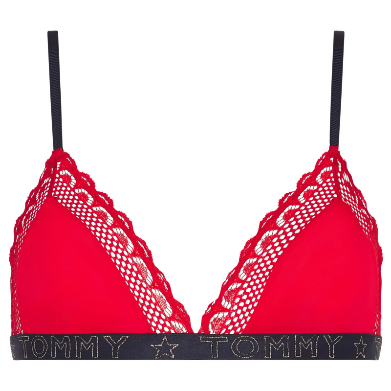 Dámská nevyztužená podprsenka Triangle Bralette Holiday UW0UW02634-XLG - Tommy Hilfiger S