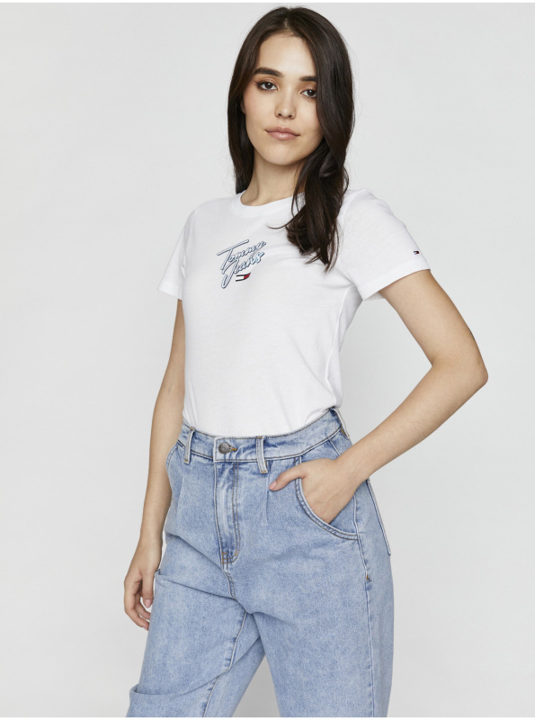 Tommy Hilfiger Skinny Script Tee Triko Tommy Jeans - Dámské