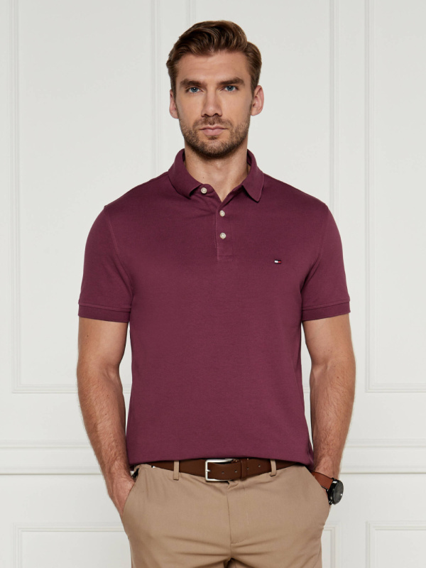 Tommy Hilfiger pánské vínové polo tričko