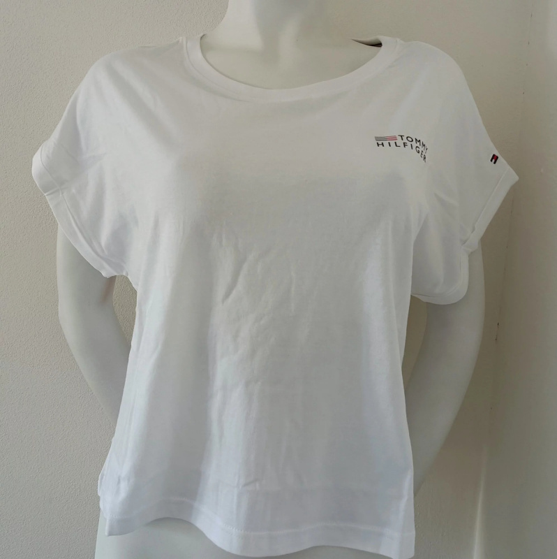 Dámské tričko UW0UW03632 YBR bílé - Tommy Hilfiger XS
