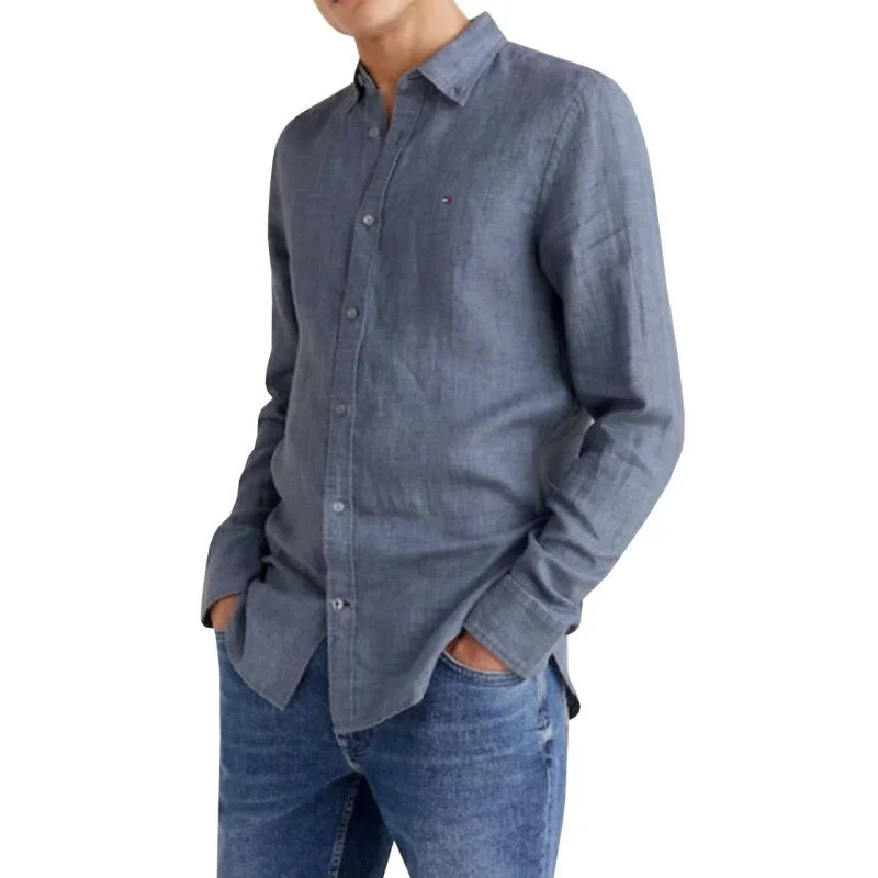 Tommy Hilfiger Pigmentovaná lněná košile M MW0MW23147 XL