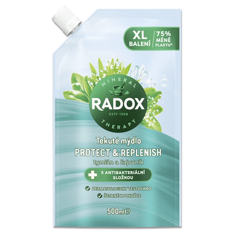 Tekuté mýdlo Radox - Protec + Replenish, náhradní náplň, 500 ml