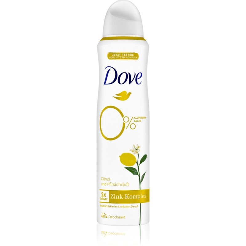 DOVE 0% ALU Citrus a Broskev deodorant sprej 150 ml
