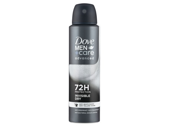Dove Men+Care Antiperspirant antiperspirant proti bílým a žlutým skvrnám 72h Invisibile Dry 150 ml