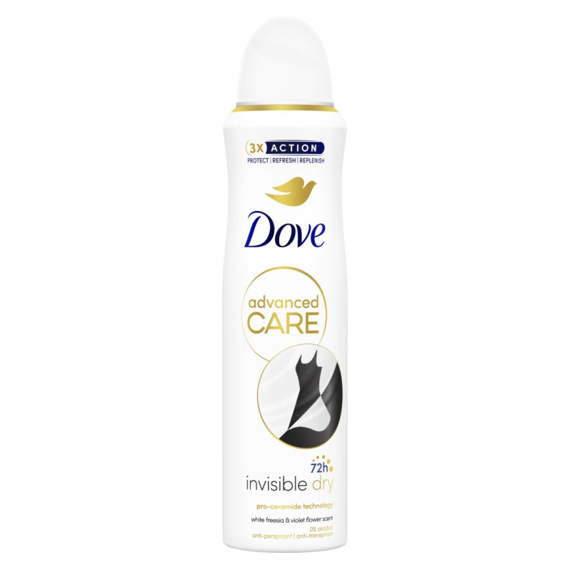 Dove Advanced Care Antiperspirant antiperspirant ve spreji 72h Invisible Dry 150 ml