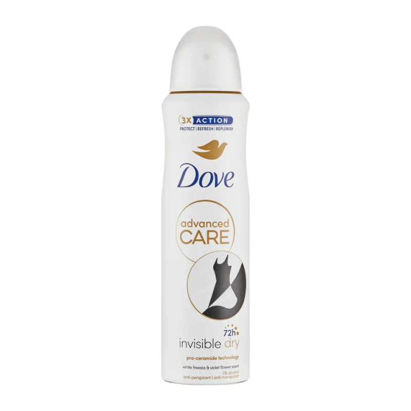 Dove Advanced Care Antiperspirant antiperspirant ve spreji 72h Invisible Dry 150 ml