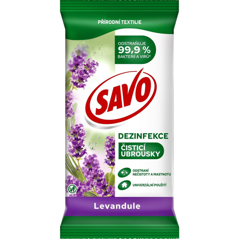 Savo Univerzální čisticí a dezinfekční ubrousky levandule