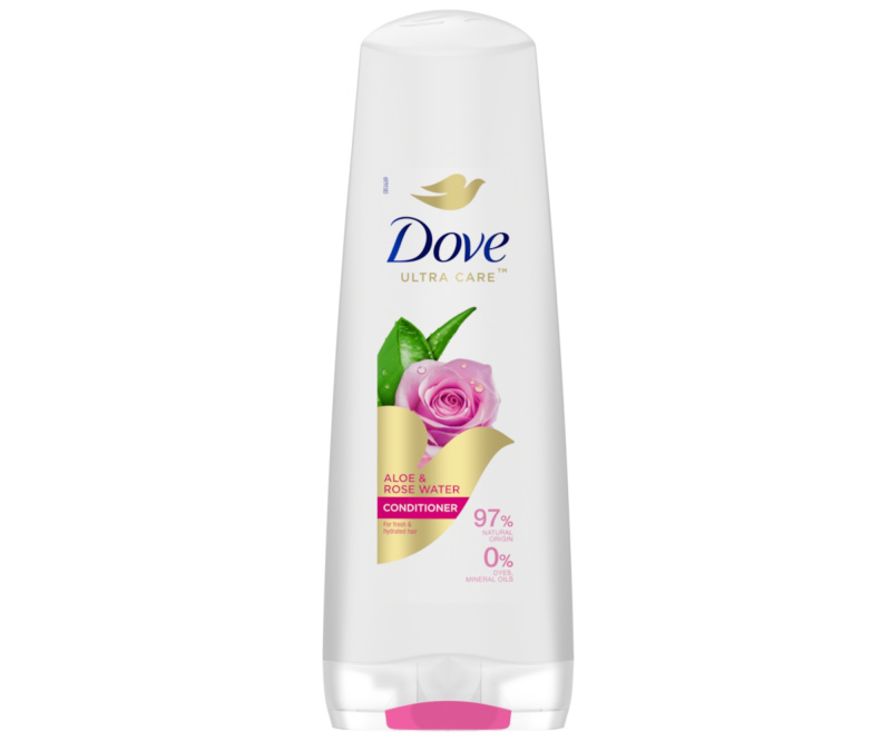 Dove Aloe & Rose Water kondicionér pro hydrataci a lesk 350 ml