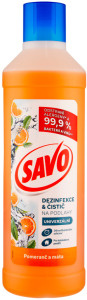 Savo  Čisticí prostředek Savo- dezinfekce, na podlahy, pomeranč a máta, 1 l