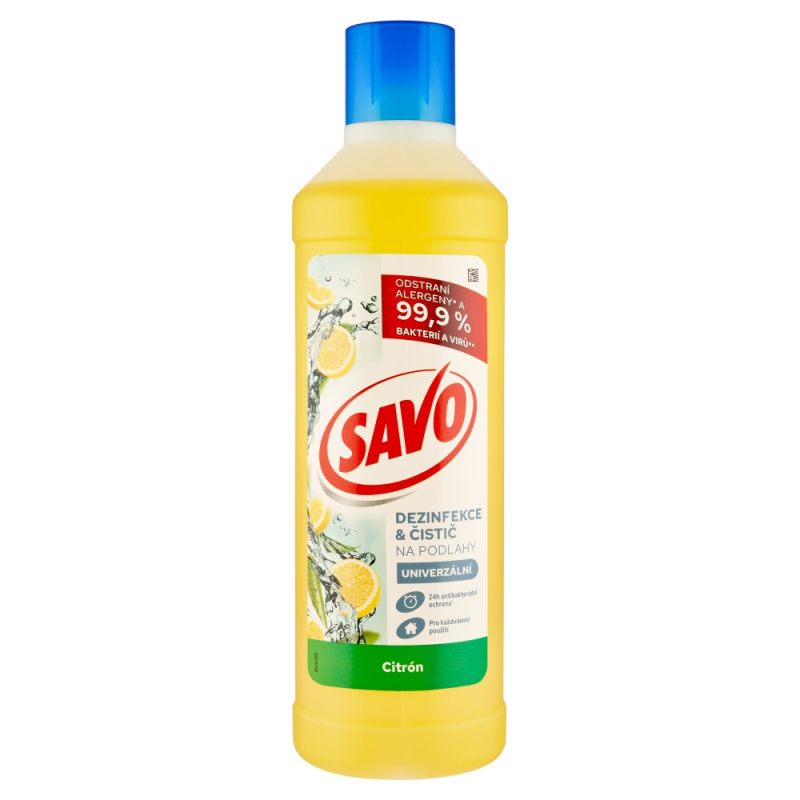 Savo  Čisticí prostředek Savo- dezinfekce, na podlahy, citron, 1 l