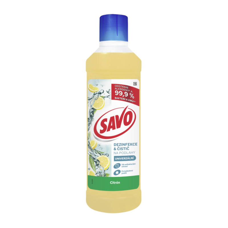 Savo  Čisticí prostředek Savo- dezinfekce, na podlahy, citron, 1 l