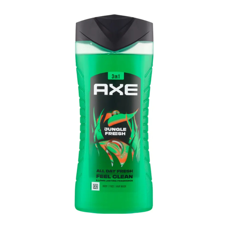 Axe Jungle Fresh sprchový gel na obličej, tělo a vlasy Palm Leaves & Amber 400 ml