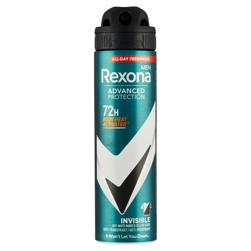 Rexona Men Advanced Protection antiperspirant proti bílým a žlutým skvrnám 72h pro muže Invisible 150 ml