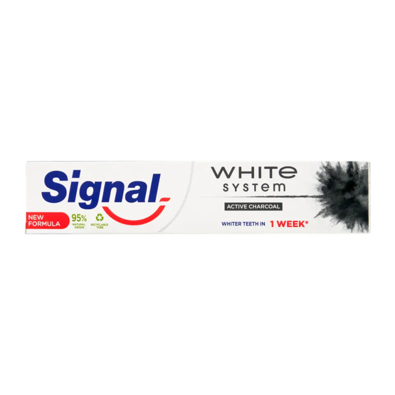 Signal White System bělicí zubní pasta s aktivním uhlím 75 ml