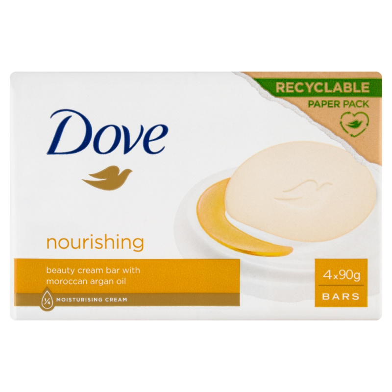 Dove Cream Oil tuhé mýdlo s arganovým olejem 4x90 g