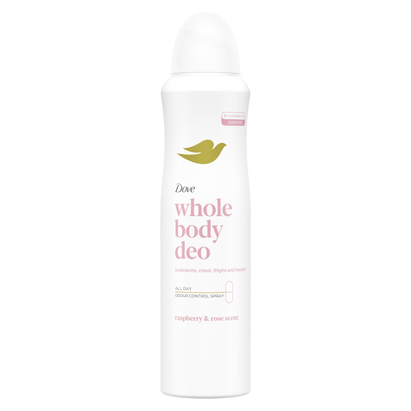Dove Raspberry & Rose deodorant ve spreji na tělo 150 ml