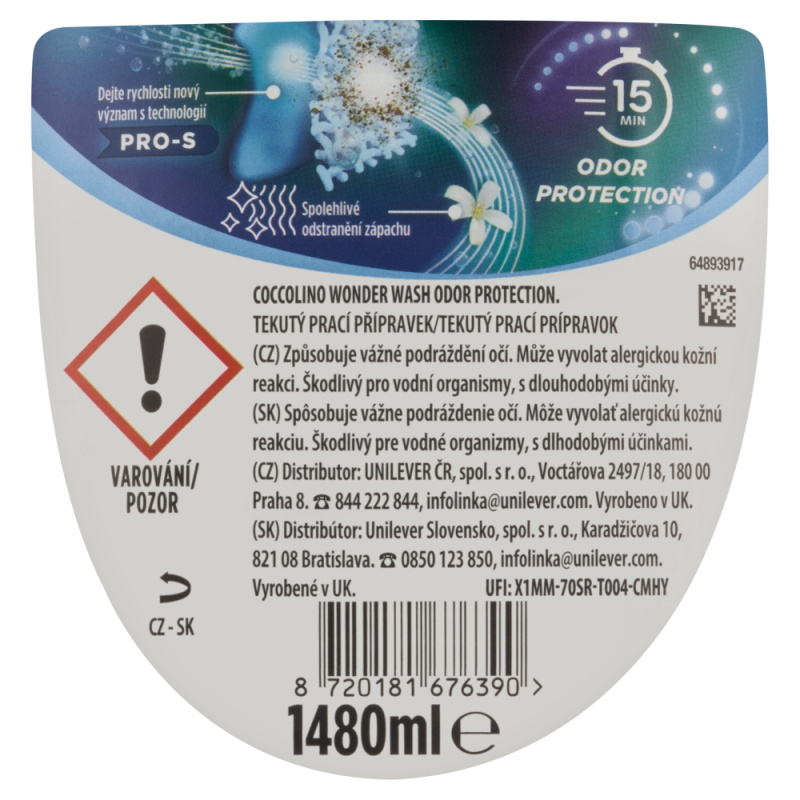 Coccolino Wonder Wash Odour Defy prací gel (1,48 l)