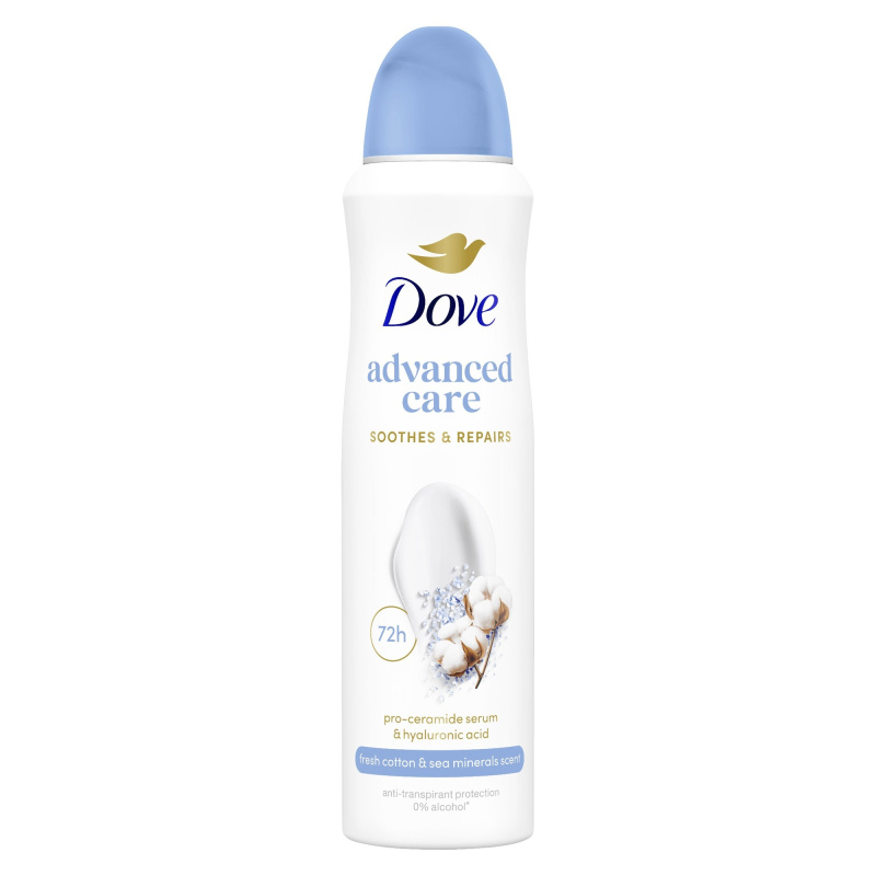 Dove Advanced Care Fresh Cotton and Sea Minerals deodorant sprej 150 ml