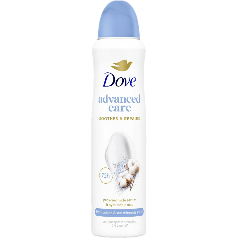 Dove Advanced Care Fresh Cotton and Sea Minerals deodorant sprej 150 ml