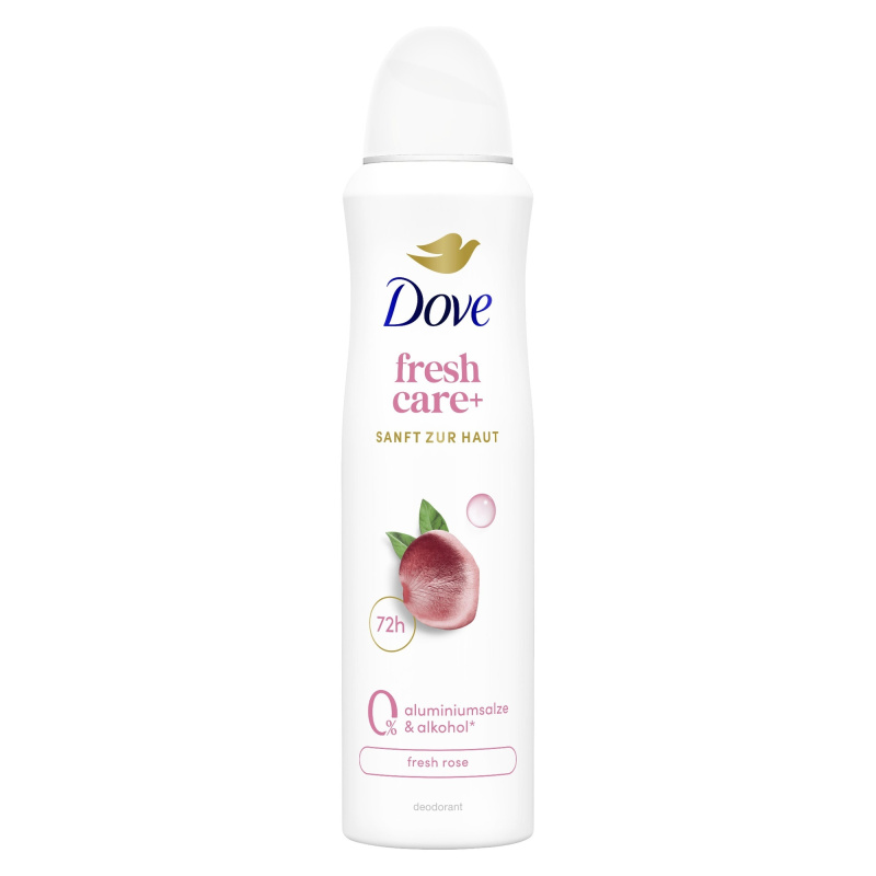 Dove 0% ALU Fresh Rose deodorant bez alkoholu a obsahu hliníku ve spreji 150 ml