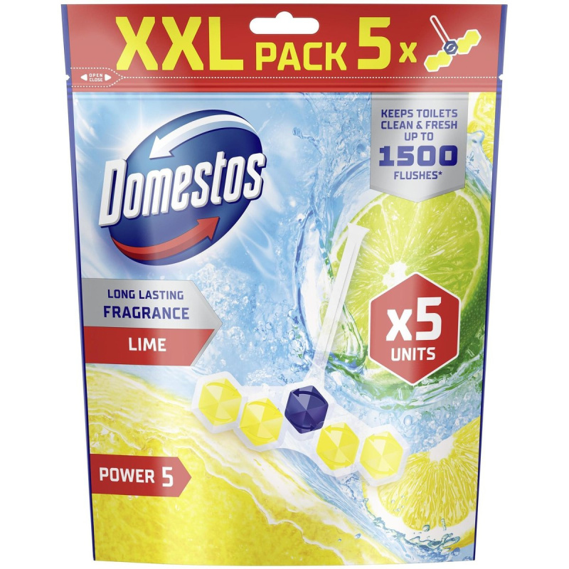 Domestos Power 5 Lime WC blok (5×50 g)