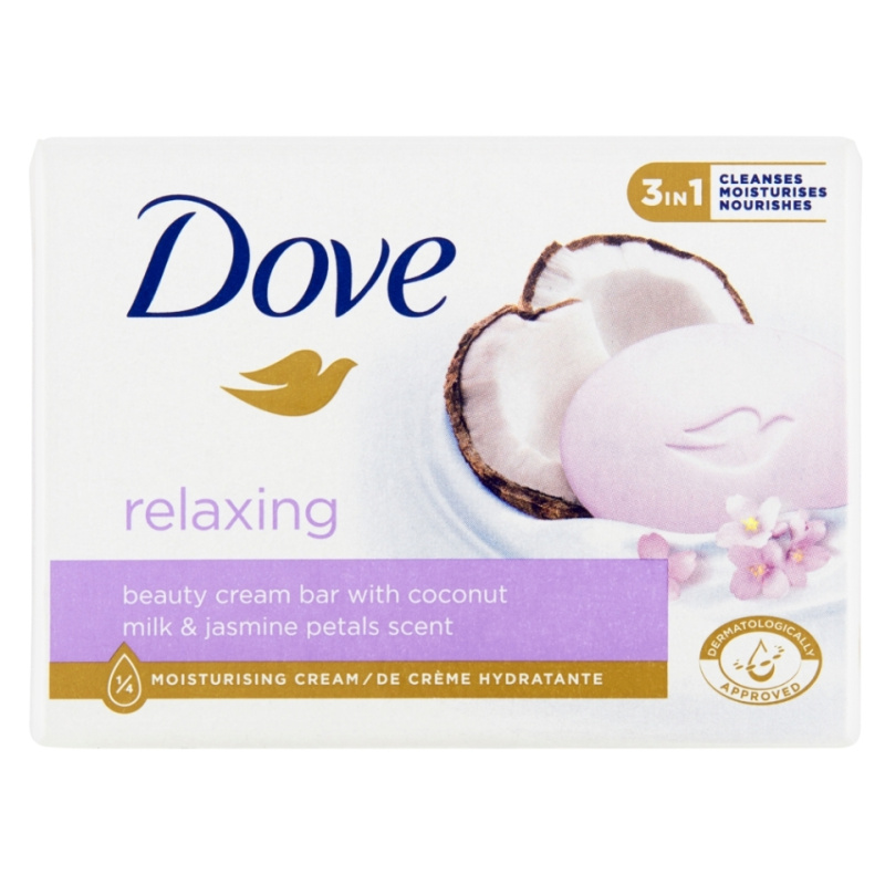 Dove Relaxing čisticí tuhé mýdlo Coconut milk & Jasmine petals 90 g