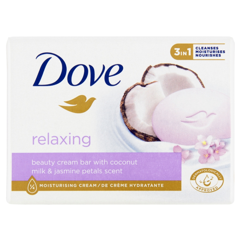 Dove Relaxing čisticí tuhé mýdlo Coconut milk & Jasmine petals 90 g