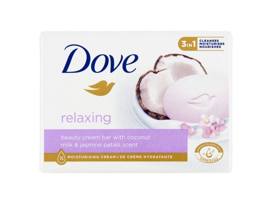 Dove Relaxing čisticí tuhé mýdlo Coconut milk & Jasmine petals 90 g