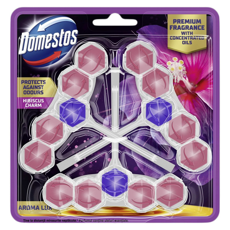Domestos Aroma Lux Hibiscus Charm tuhý WC blok 3×50 g