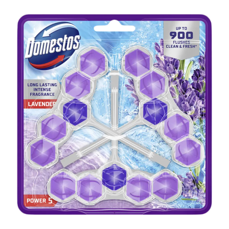 Domestos Power 5 Lavender WC blok (3×50 g)
