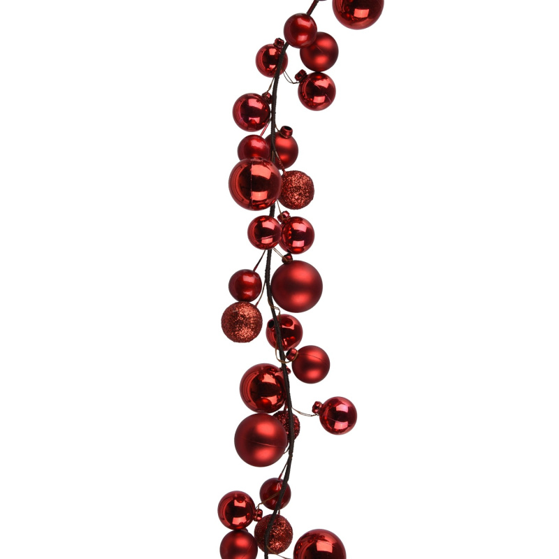 Decoris Vánoční girlanda s koulemi, červená, 6 x 6 x 180 cm Rot