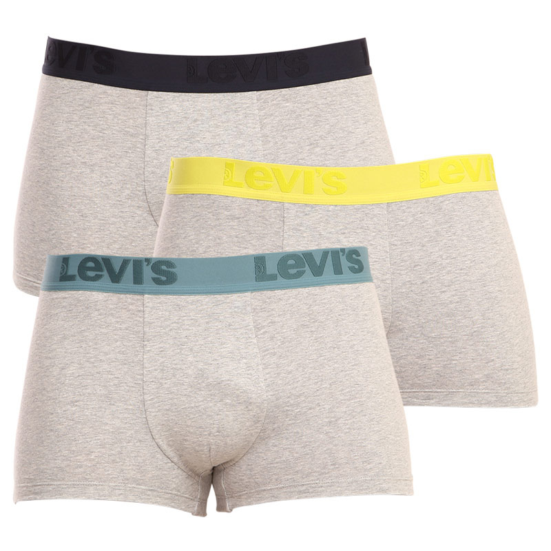 3PACK pánské boxerky Levis šedé (905042001 015) M, trenky / trenýrky