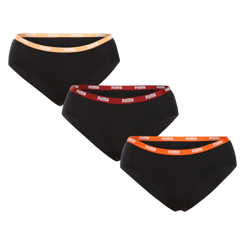 3PACK dámské kalhotky Puma černé (503006001 007) S