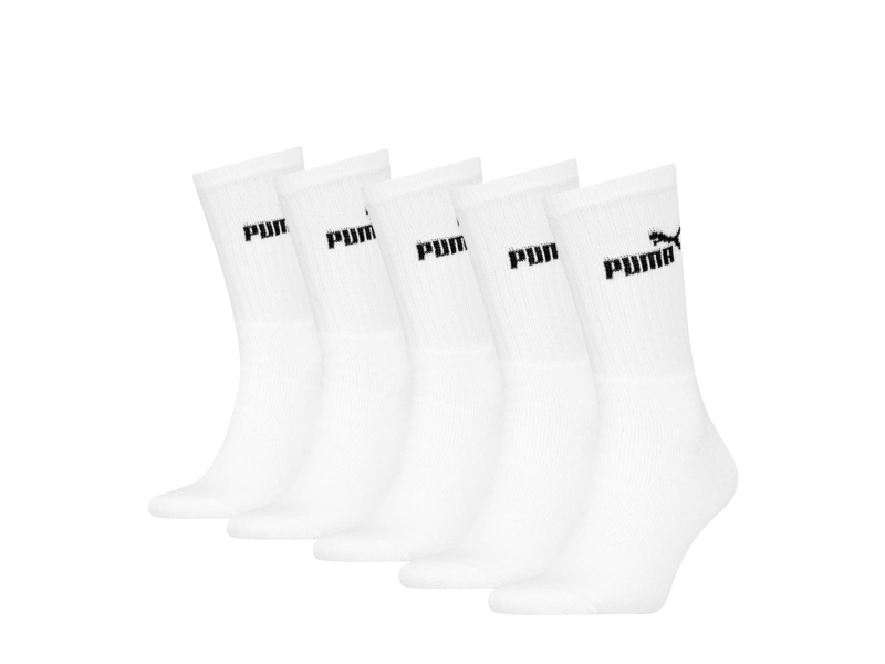 Puma Dámské / Pánské sportovní ponožky, 5 párů (bílá, 39-42)