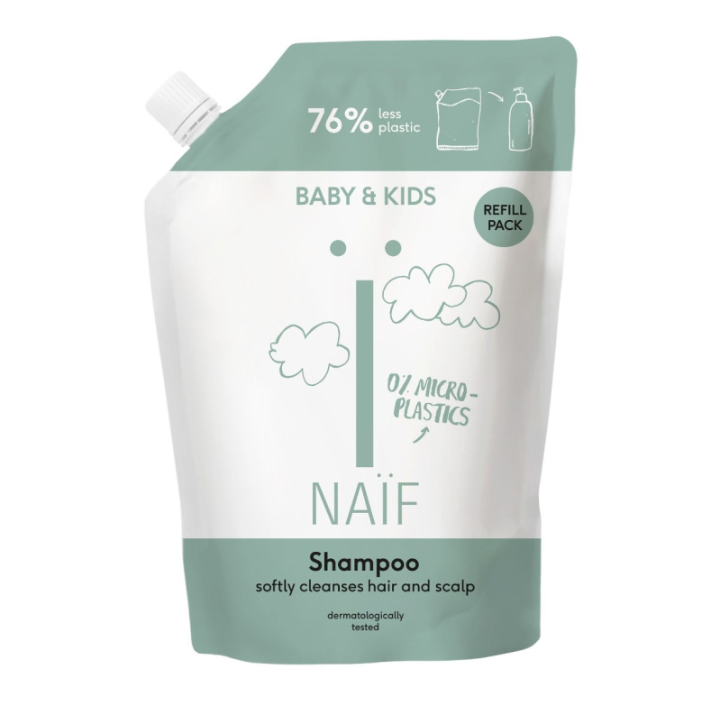 Naif Baby & Kids Shampoo výživný šampon pro děti od narození náhradní náplň 500 ml