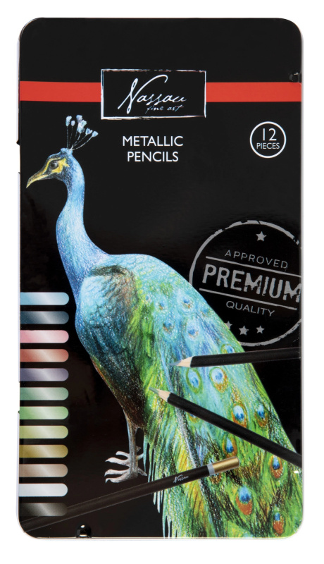 Nassau Metalické pastelky - 12 ks