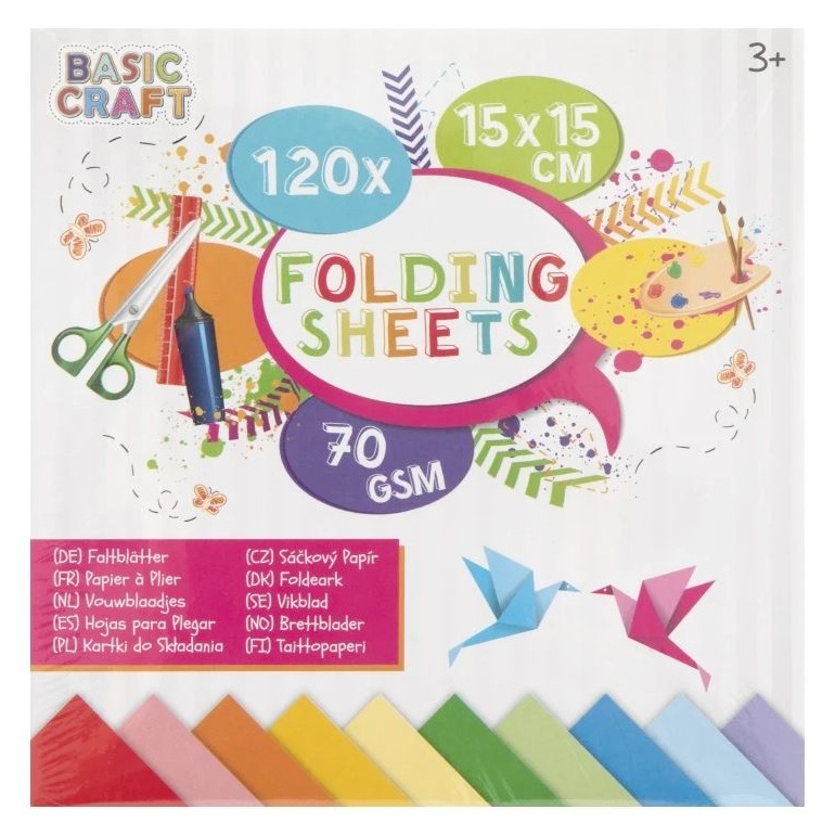 Grafix Sada barevných papírů 15 x 15 cm, 70g/m2 -120 ks