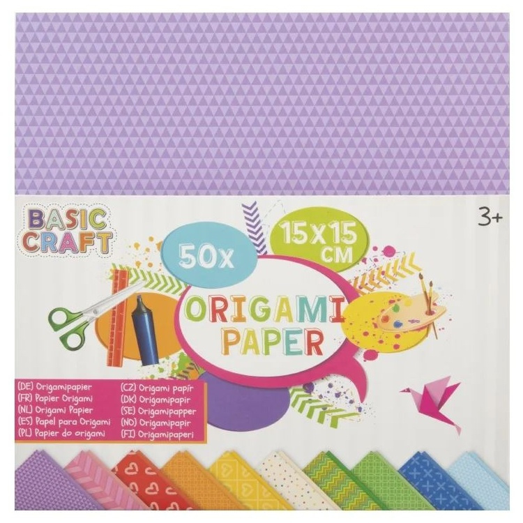 Barevné papíry na origami 15 x 15 cm sada 50 ks RMS