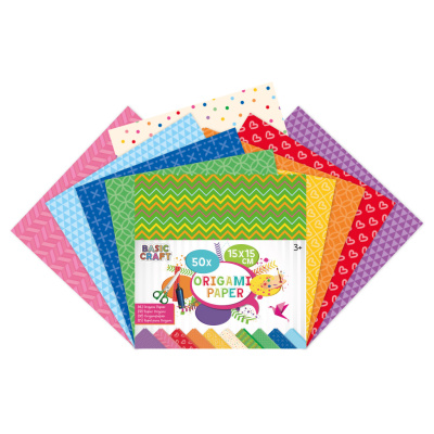 Barevné papíry na origami 15 x 15 cm sada 50 ks RMS