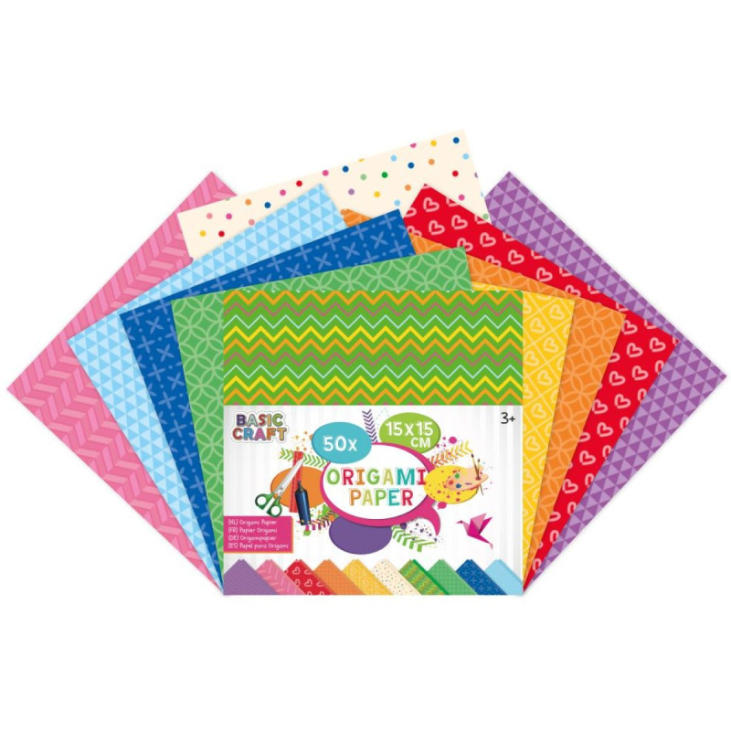 Barevné papíry na origami 15 x 15 cm sada 50 ks RMS