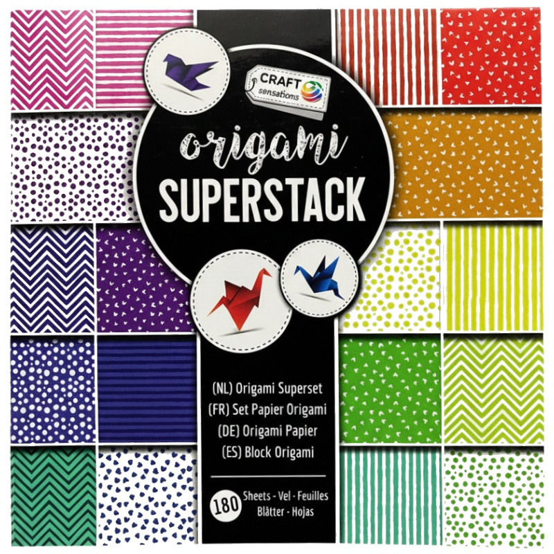 Papíry na origami 15 × 15 cm (180ks) mix barev