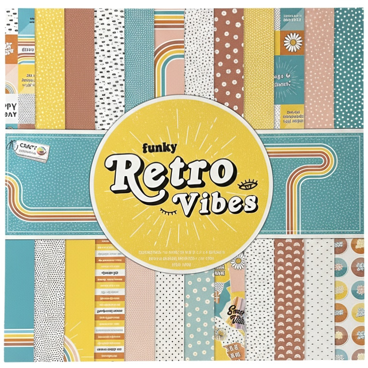 Sada oboustranných papírů 30,5×30,5cm  Retro Vibes