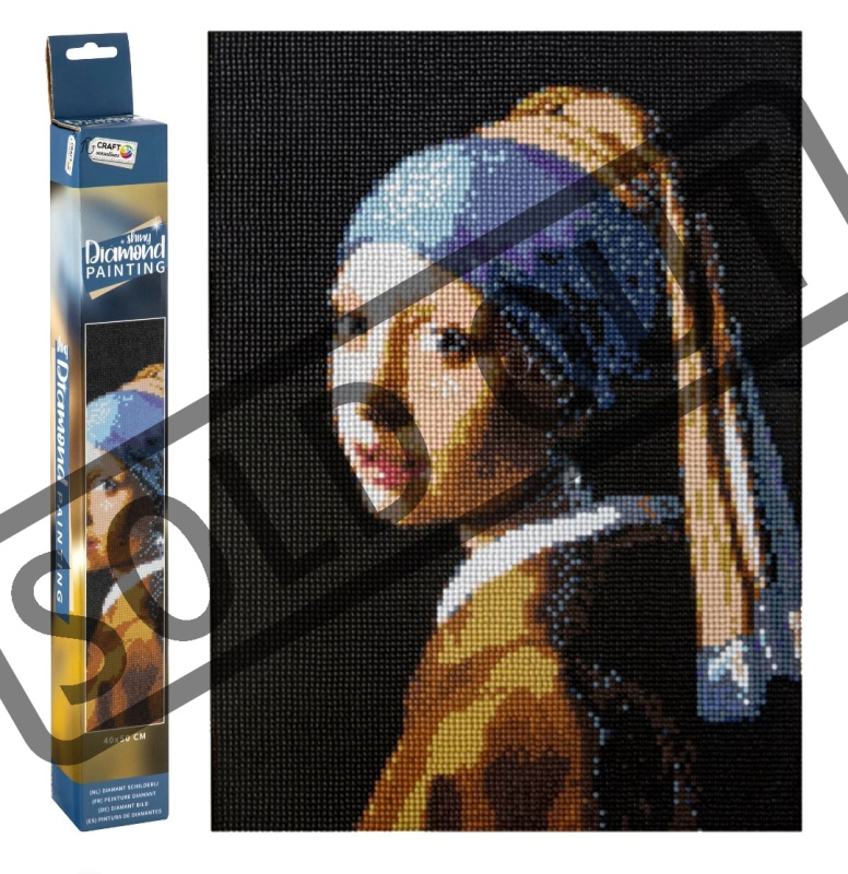 Craft Sensations Diamantové malování Dívka s perlou 40 x 50 cm