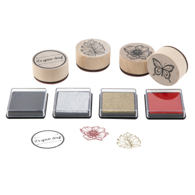 Grafix Dřevěná razítka dort balonky