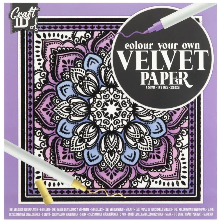 Omalovánky sametové - fialové (5ks)