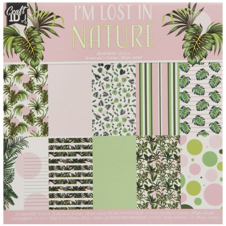 Sada jednostranných papírů 15×15cm Nature