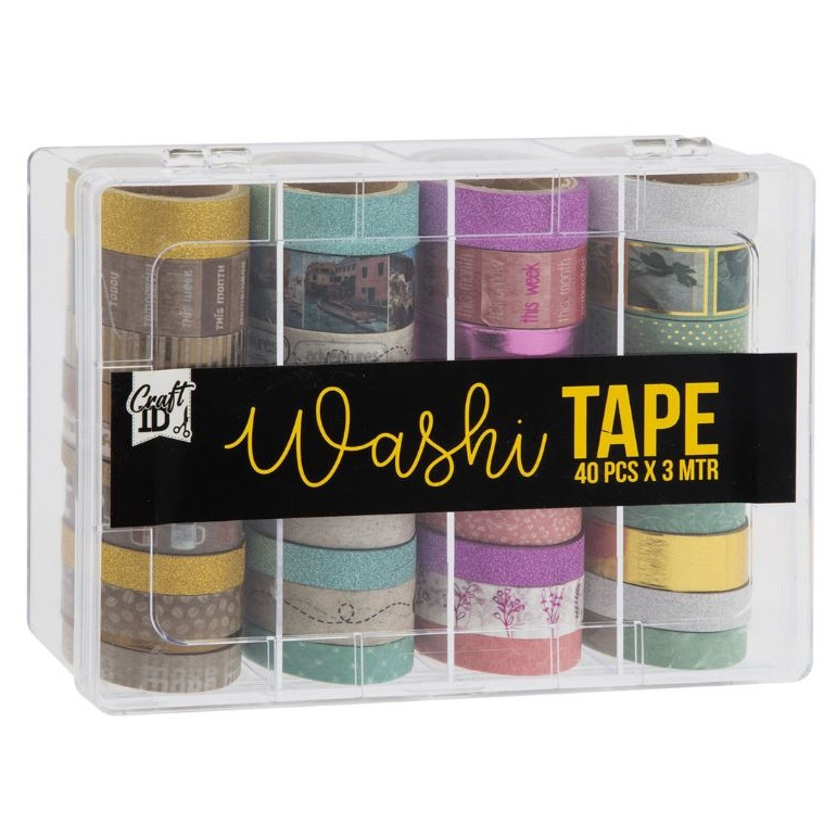 Samolepicí papírová washi páska sada - mix (40ks)