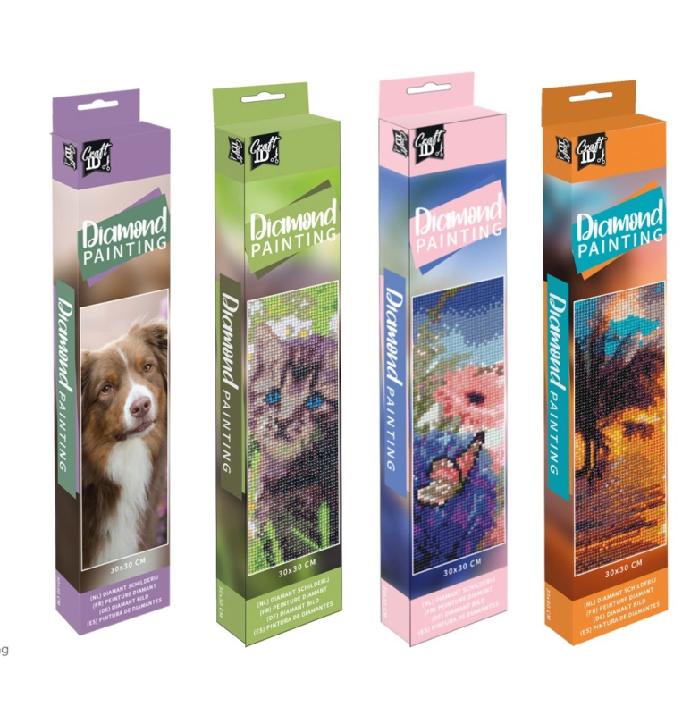 CRAFT ID Diamantové malování Pes 30x30cm