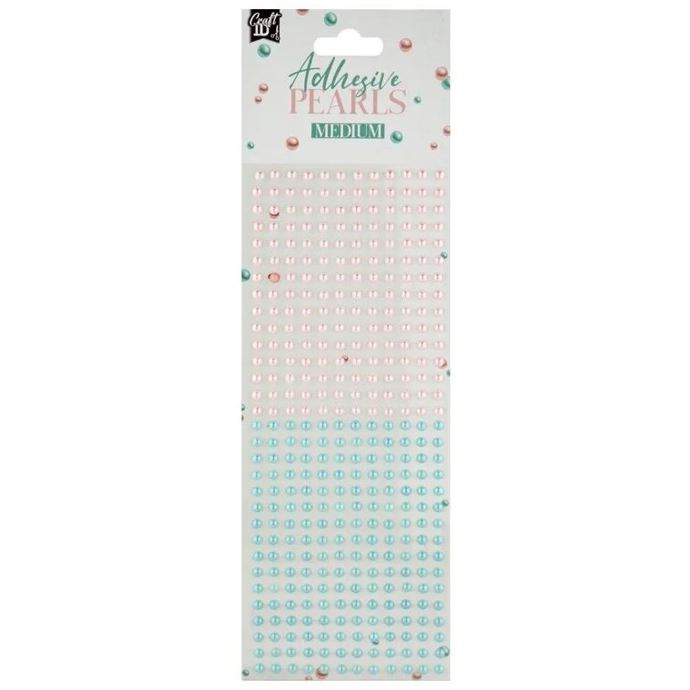 Samolepicí perličky (372ks) - růžové a zelené